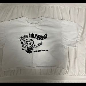 brandy melville club inferno cropped tee